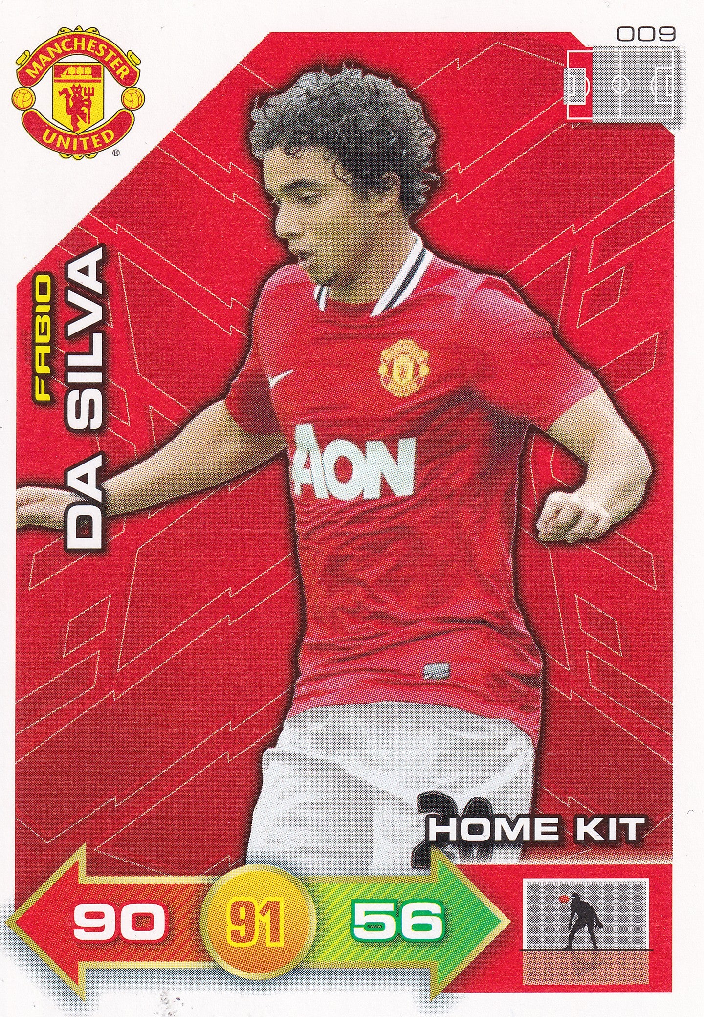2011 - 009. FABIO DA SILVA - MANCHESTER UNITED - HOME KIT