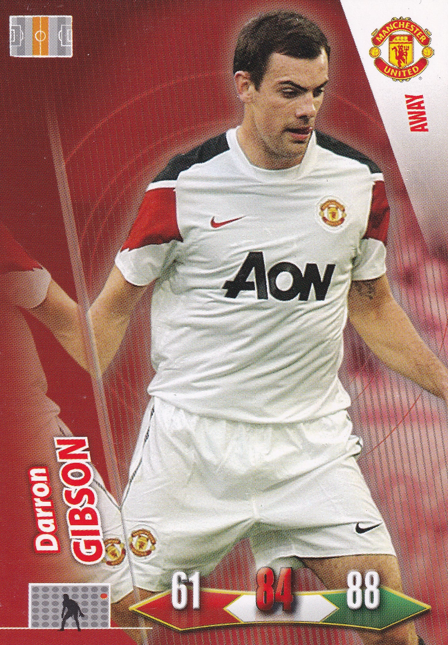 2010/11 - DARRON GIBSON - MANCHESTER UNITED - AWAY