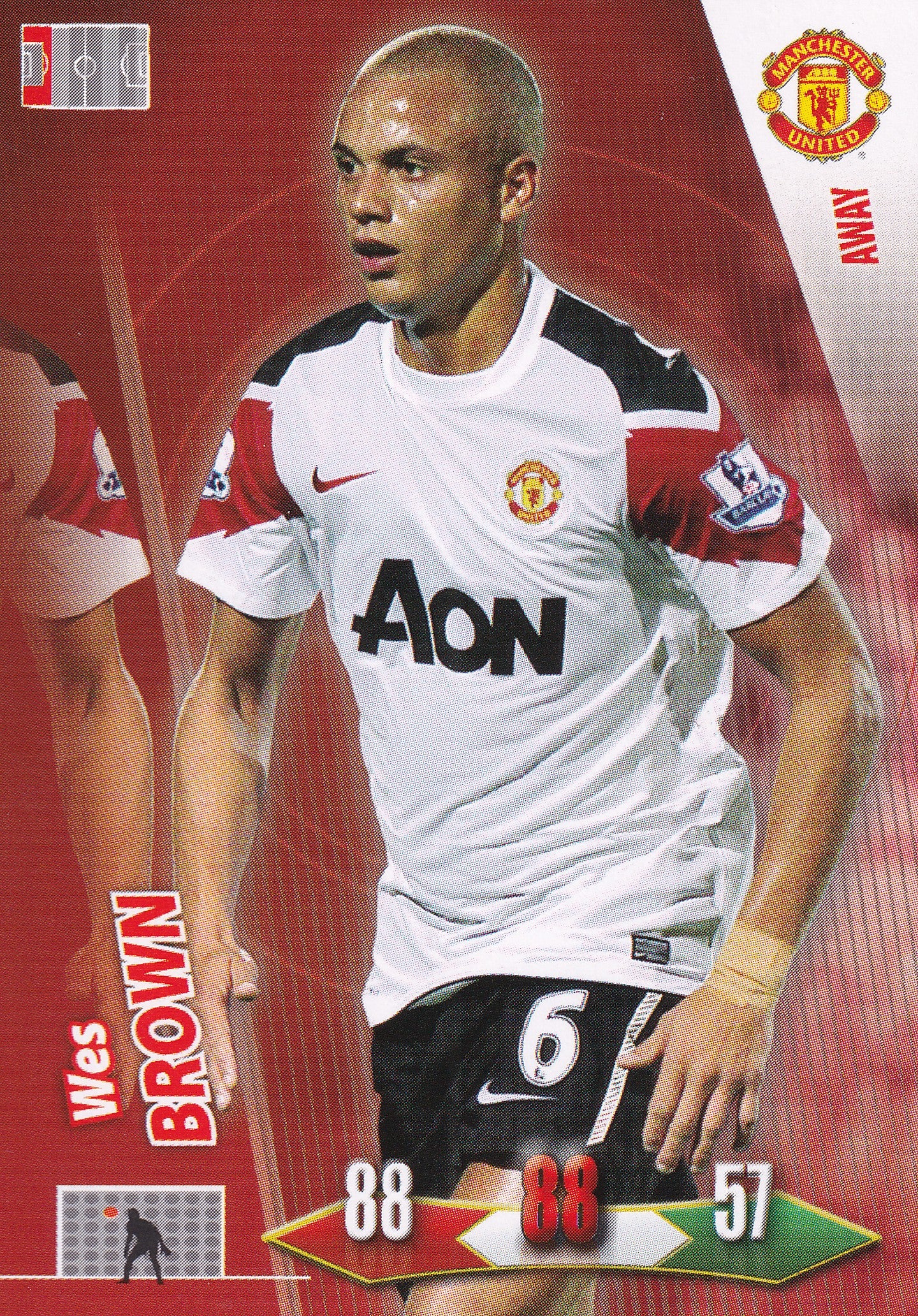 2010/11 - WES BROWN - MANCHESTER UNITED - AWAY
