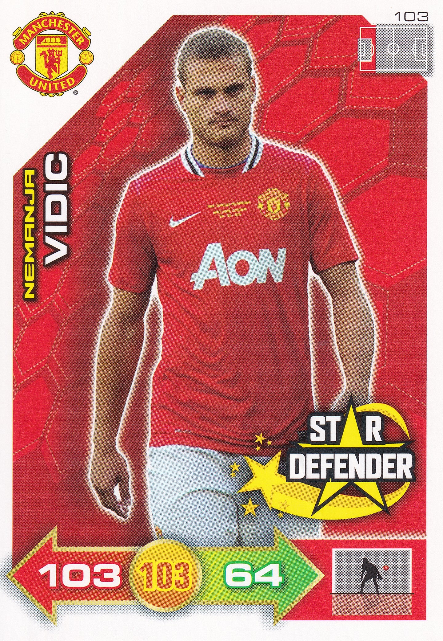 2011 - 103. NEMANJA VIDIC - MANCHESTER UNITED - STAR DEFENDER