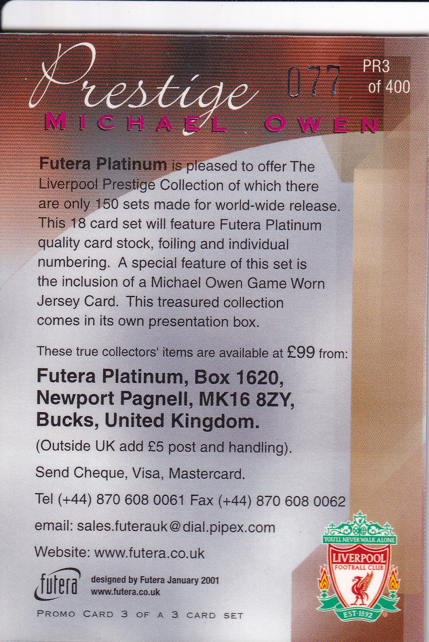 PR-03. MICHAEL OWEN - LIVERPOOL - PRESTIGE 077/400
