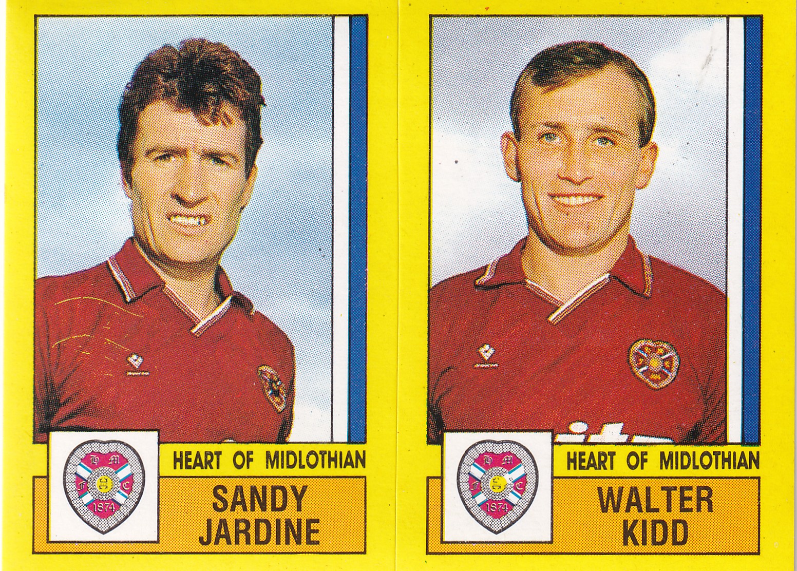 523. A-B. SANDY JARDINE - WALTER KIDD - HEART OF MIDLOTHIAN
