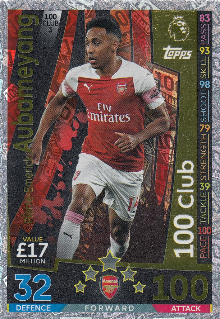 100 CLUB 3. PIERRE-EMERICK AUBAMEYANG - ARSENAL - 100 CLUB