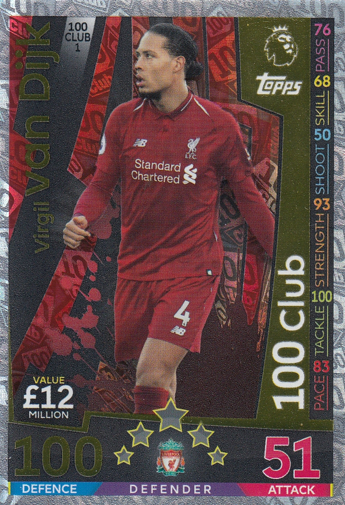 100 CLUB 1. VIRGIL VAN DIJK - LIVERPOOL - 100 CLUB