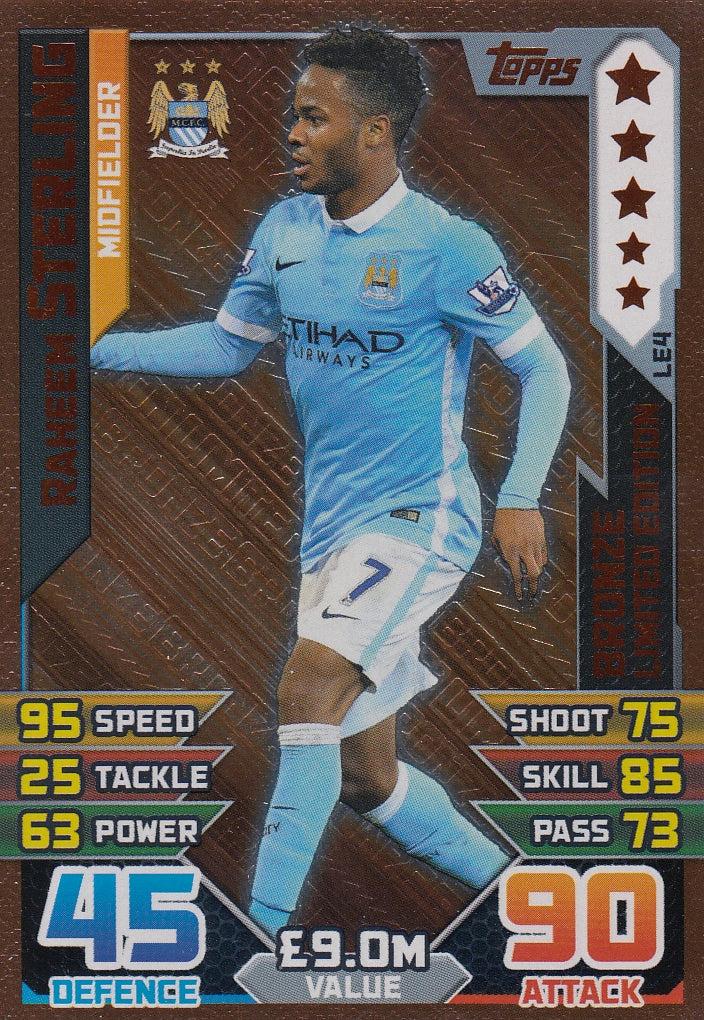 LE4. RAHEEM STERLING - MANCHESTER CITY - LIMITED EDITION BRONZE
