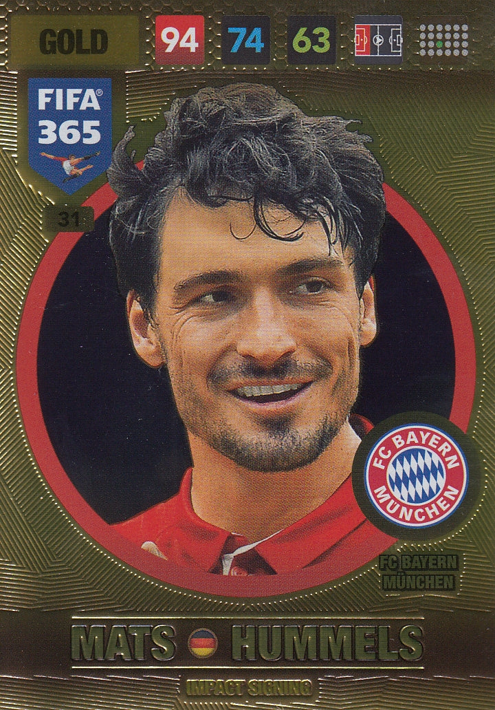 031. MATS HUMMELS - FC BAYERN MÜNCHEN - GOLD - IMPACT SIGNING