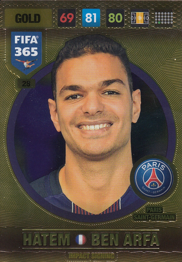 028. HATEM BEN ARFA - PARIS SAINT-GERMAIN - GOLD - IMPACT SIGNING