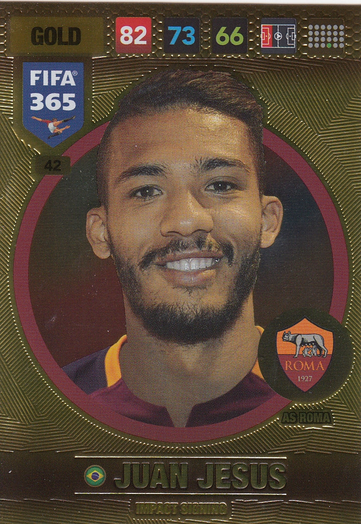 042. JUAN JESUS - AS ROMA - GOLD - IMPACT SIGNING