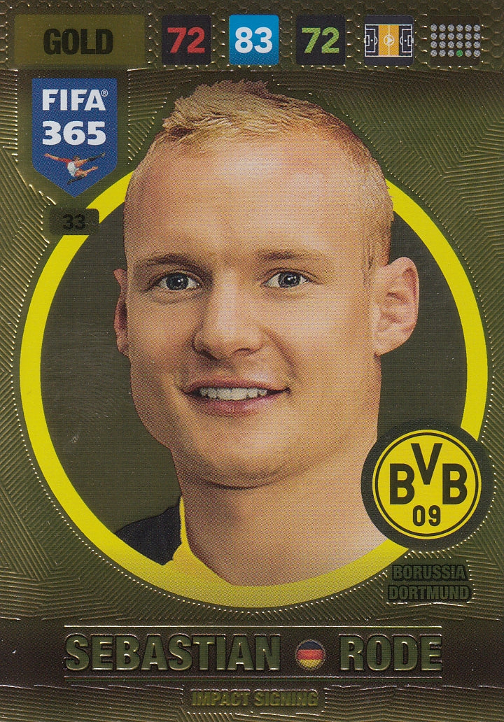 033. SEBASTIAN RODE - BORUSSIA DORTMUND - GOLD - IMPACT SIGNING