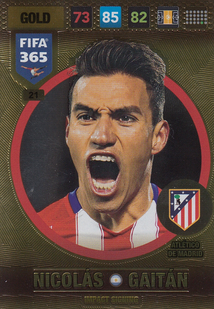 021. NICOLÁS GAITÁN - ATLÉTICO DE MADRID - GOLD - IMPACT SIGNING