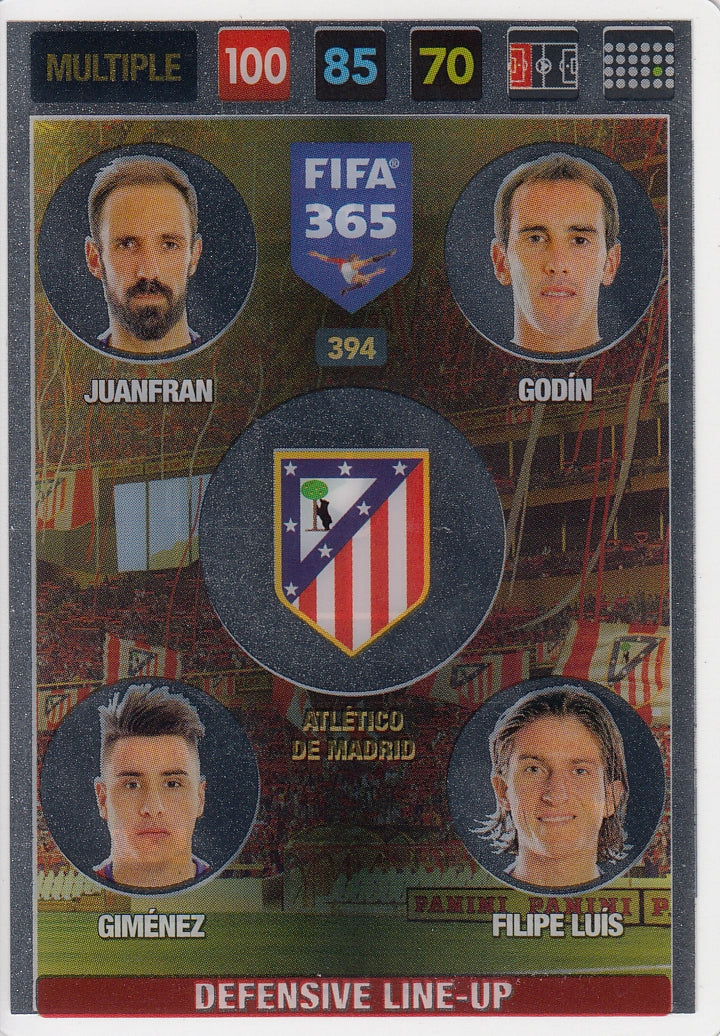 394. ATLÉTICO DE MADRID - JUANFRAN - GODÍN - GIMÉNEZ - FILIPE LUÍS - MULTIPLE - DEFENSIVE LINE-UP