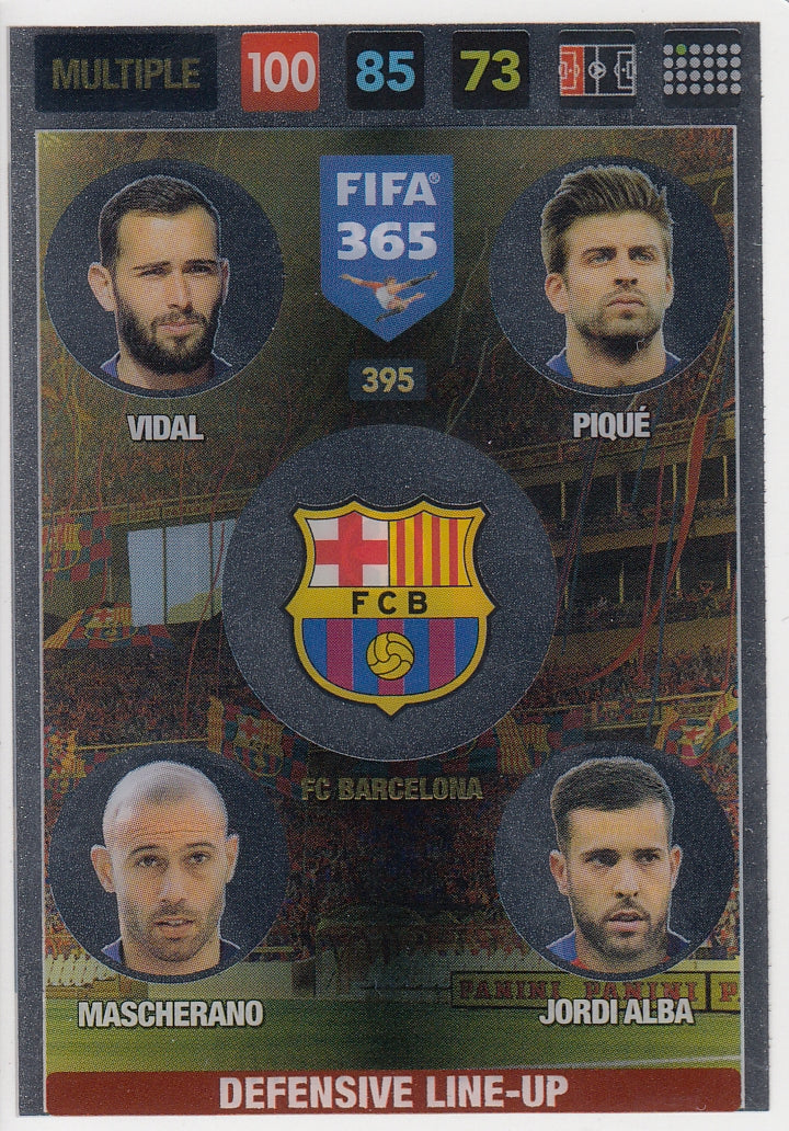 395. FC BARCELONA - VIDAL - PIQUÉ - MASCHERANO - JORDI ALBA - MULTIPLE - DEFENSIVE LINE-UP
