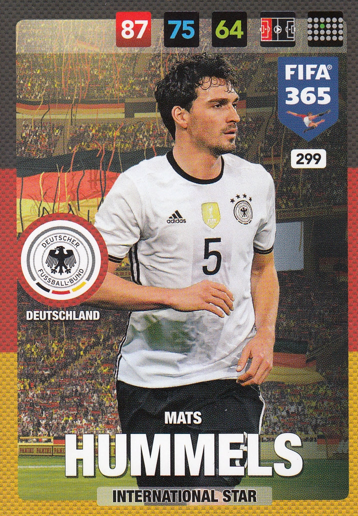 299. MATS HUMMELS - DEUTSCHLAND - INTERNATIONAL STAR