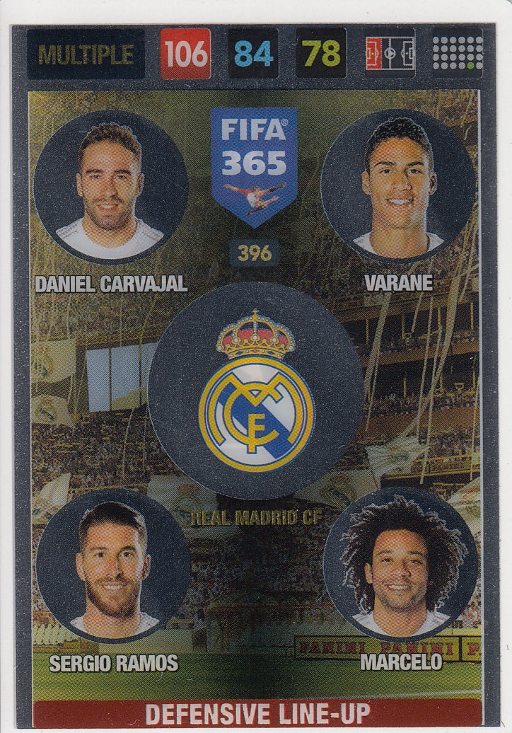 396. REAL MADRID CF - DANIEL CARVAJAL - VARANE - SERGIO RAMOS - MARCELO - MULTIPLE - DEFENSIVE LINE-UP