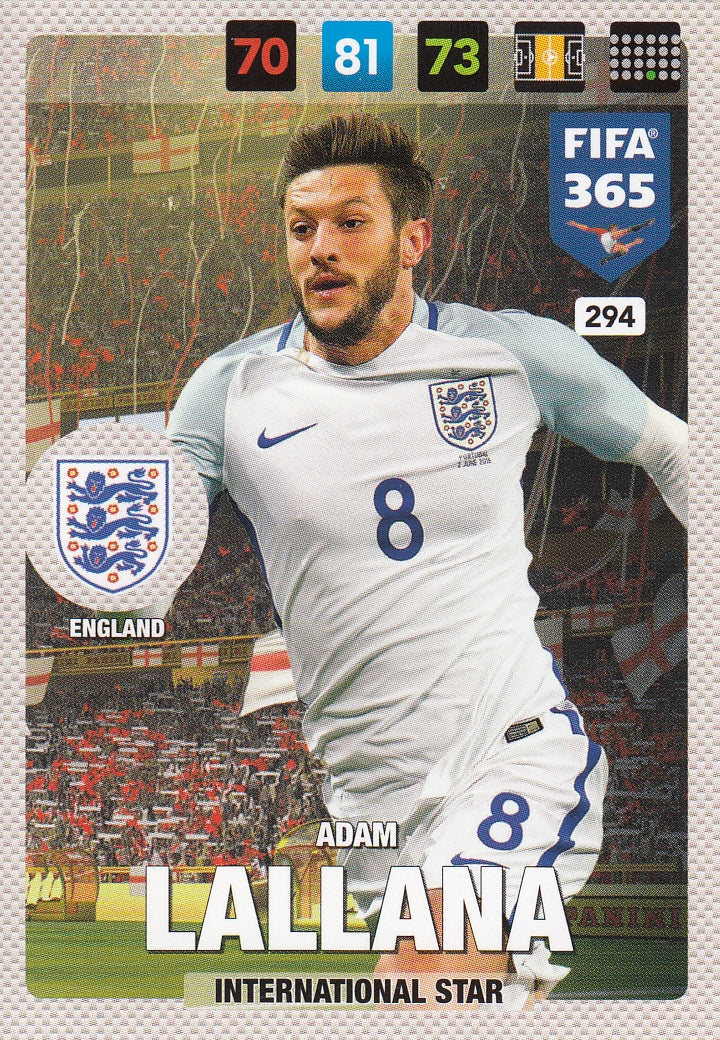 294. ADAM LALLANA - ENGLAND - INTERNATIONAL STAR