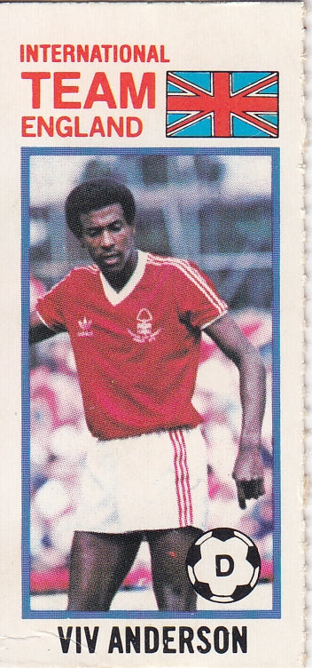 105. VIV ANDERSON - ENGLAND - INTERNATIONAL TEAM