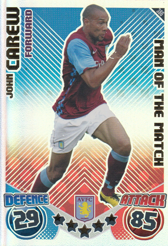 386. JOHN CAREW - ASTON VILLA - MAN OF THE MATCH