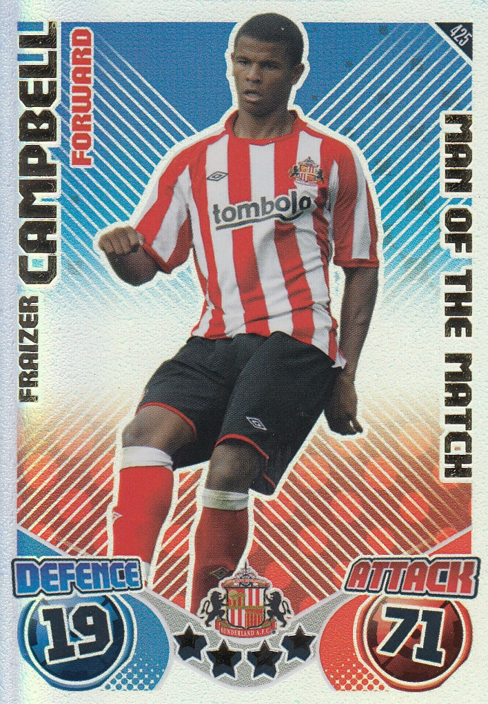 425. FRAIZER CAMPBELL - SUNDERLAND - MAN OF THE MATCH