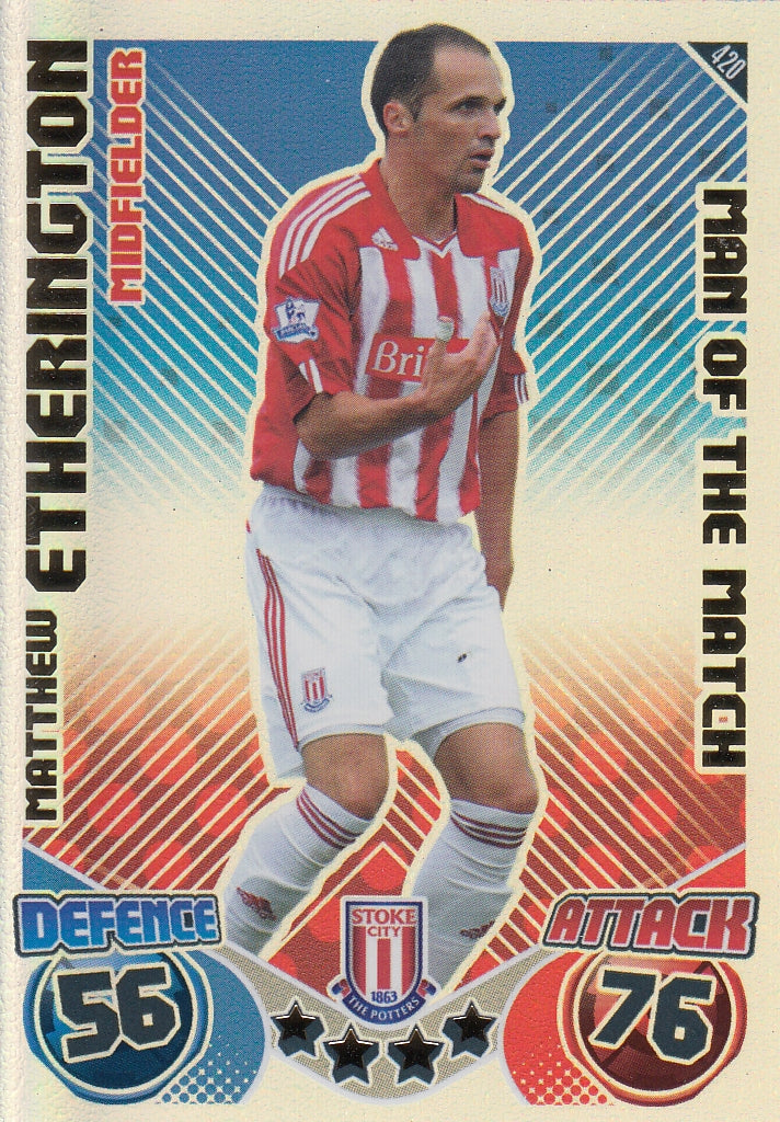 420. MATTHEW ETHERINGTON - STOKE CITY - MAN OF THE MATCH