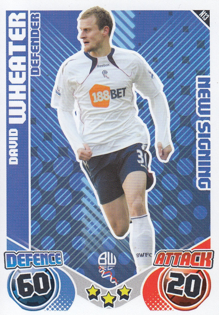 N013. DAVID WHEATER - BOLTON WANDERERS - NEW SIGNING