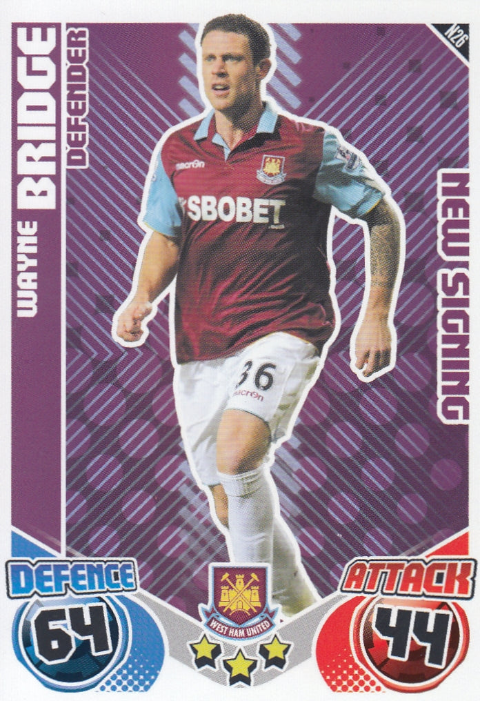 N026. WAYNE BRIDGE - WEST HAM UNITED - NEW SIGNING