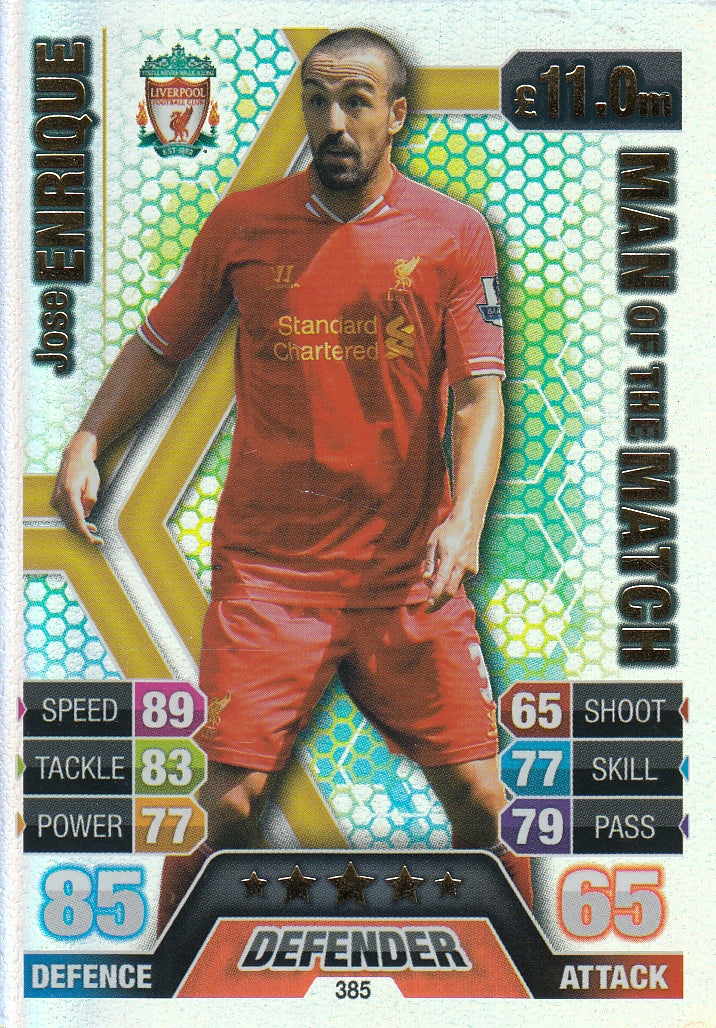 385. JOSE ENRIQUE - LIVERPOOL - MAN OF THE MATCH