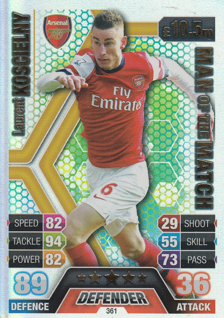 361. LAURENT KOSCIELNY - ARSENAL - MAN OF THE MATCH