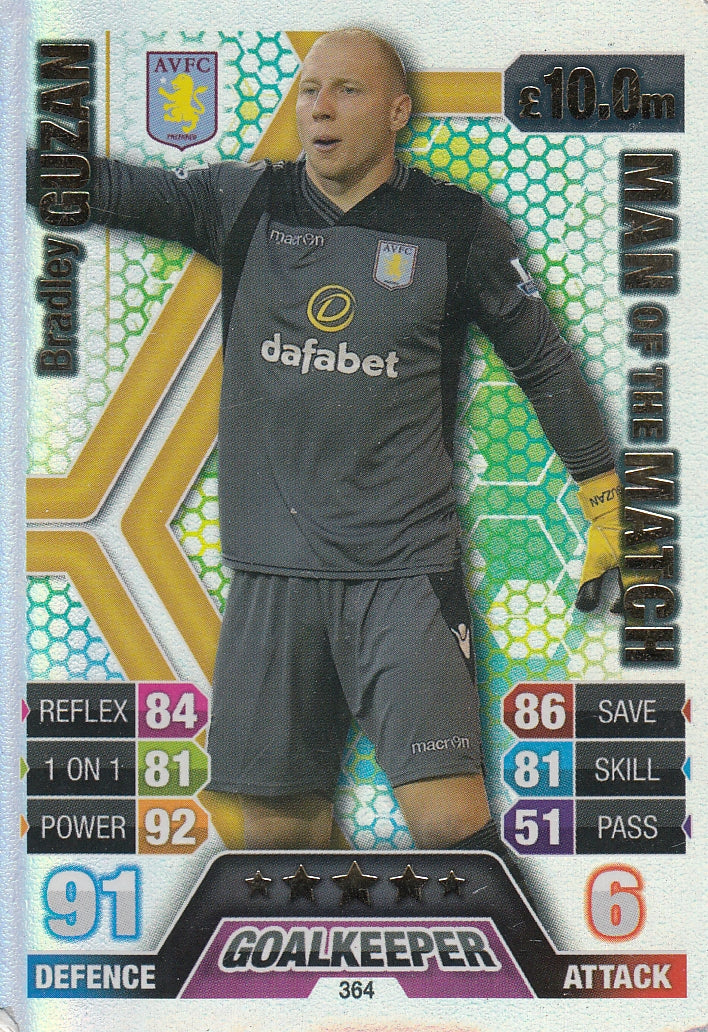 364. BRADLEY GUZAN - ASTON VILLA - MAN OF THE MATCH
