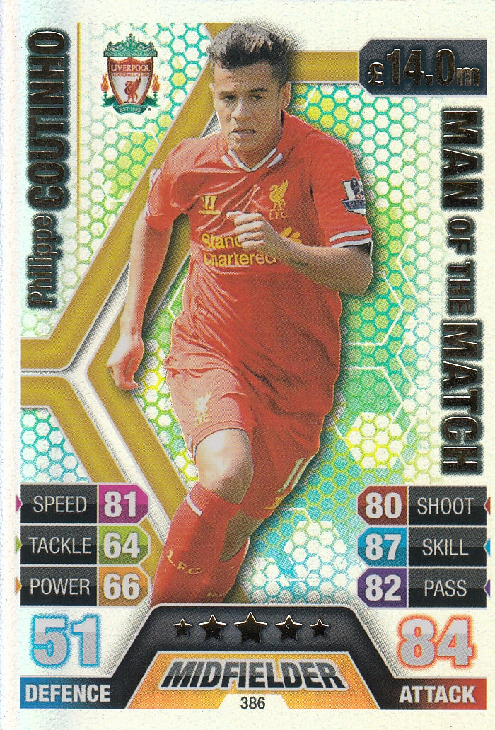 386. PHILIPPE COUTINHO - LIVERPOOL - MAN OF THE MATCH