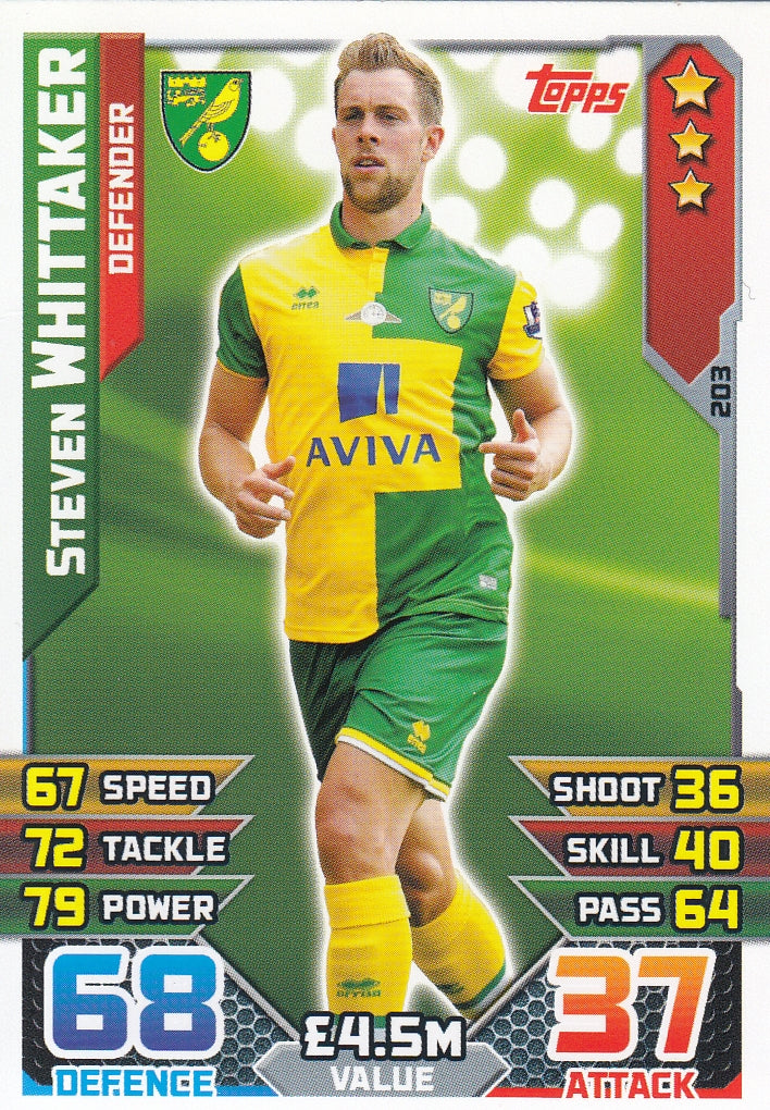 203. STEVEN WHITTAKER - NORWICH - DEFENDER