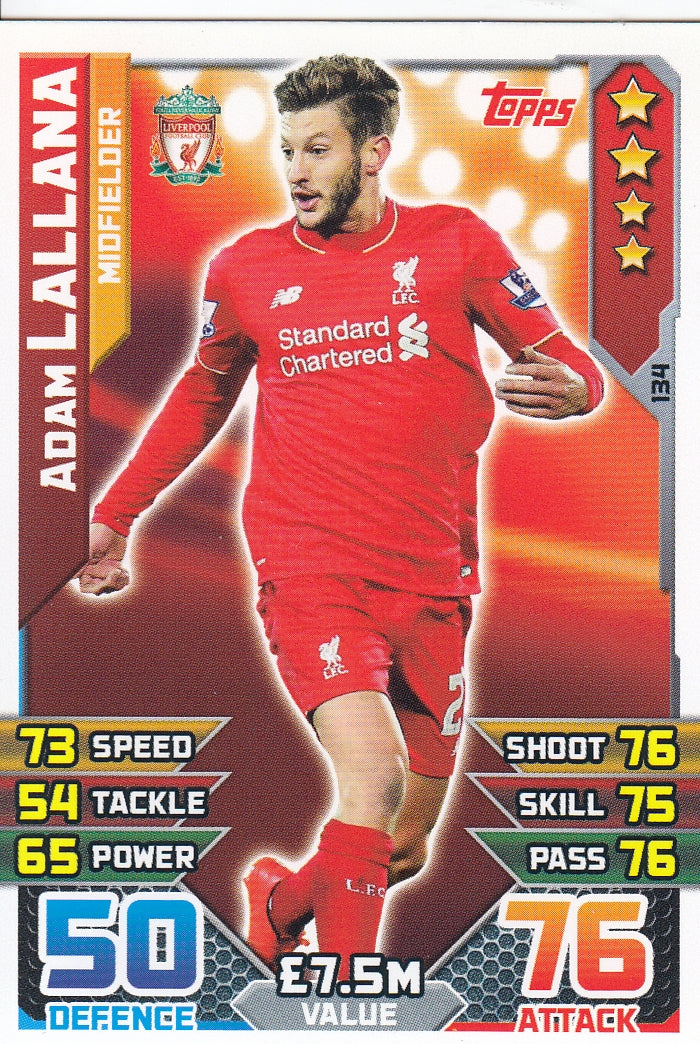 134. ADAM LALLANA - LIVERPOOL - MIDFIELDER