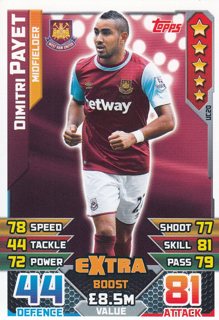 EX-UC20. DIMITRI PAYET - WEST HAM UNITED - MIDFIELDER - EXTRA BOOST
