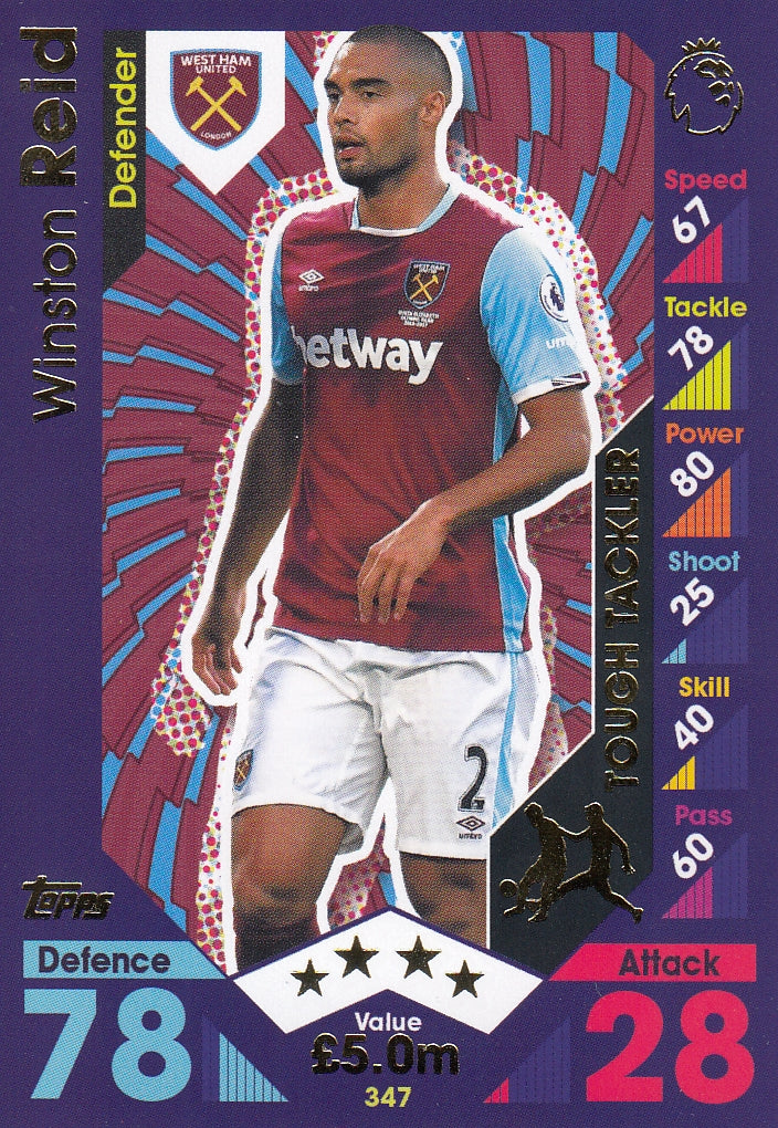 347. WINSTON REID - WEST HAM UNITED - TOUGH TACKLER