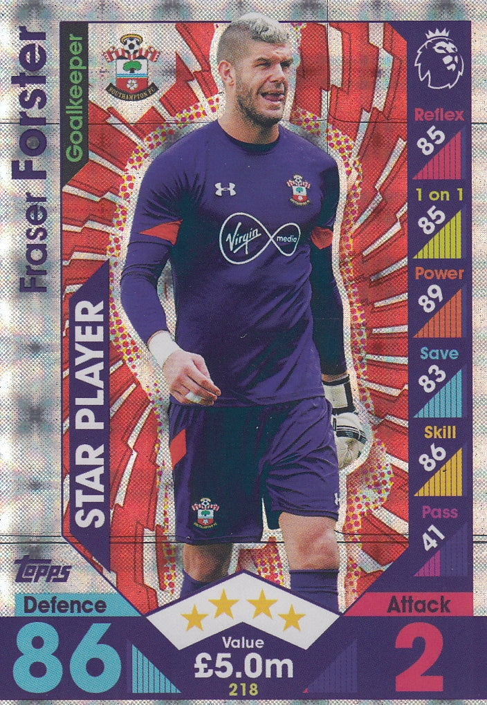 218. FRASER FORSTER - SOUTHAMPTON - STAR PLAYER