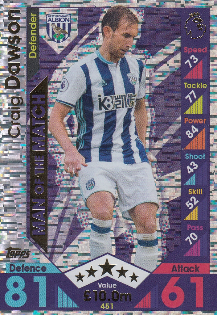 451. CRAIG DAWSON - WEST BROMWICH ALBION - MAN OF THE MATCH