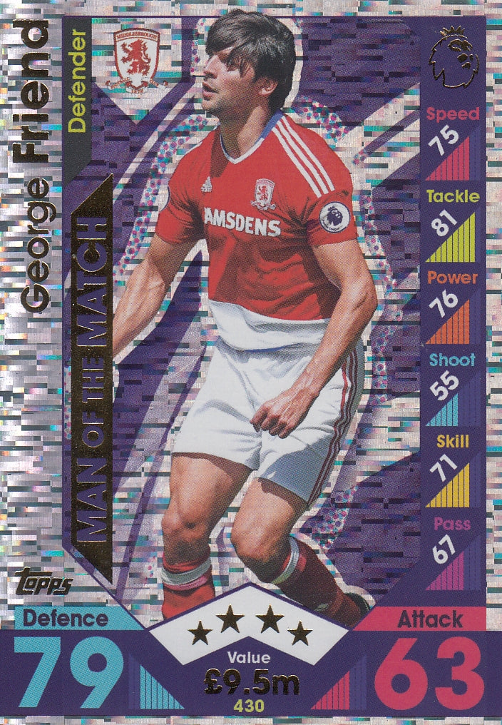 430. GEORGE FRIEND - MIDDLESBROUGH - MAN OF THE MATCH