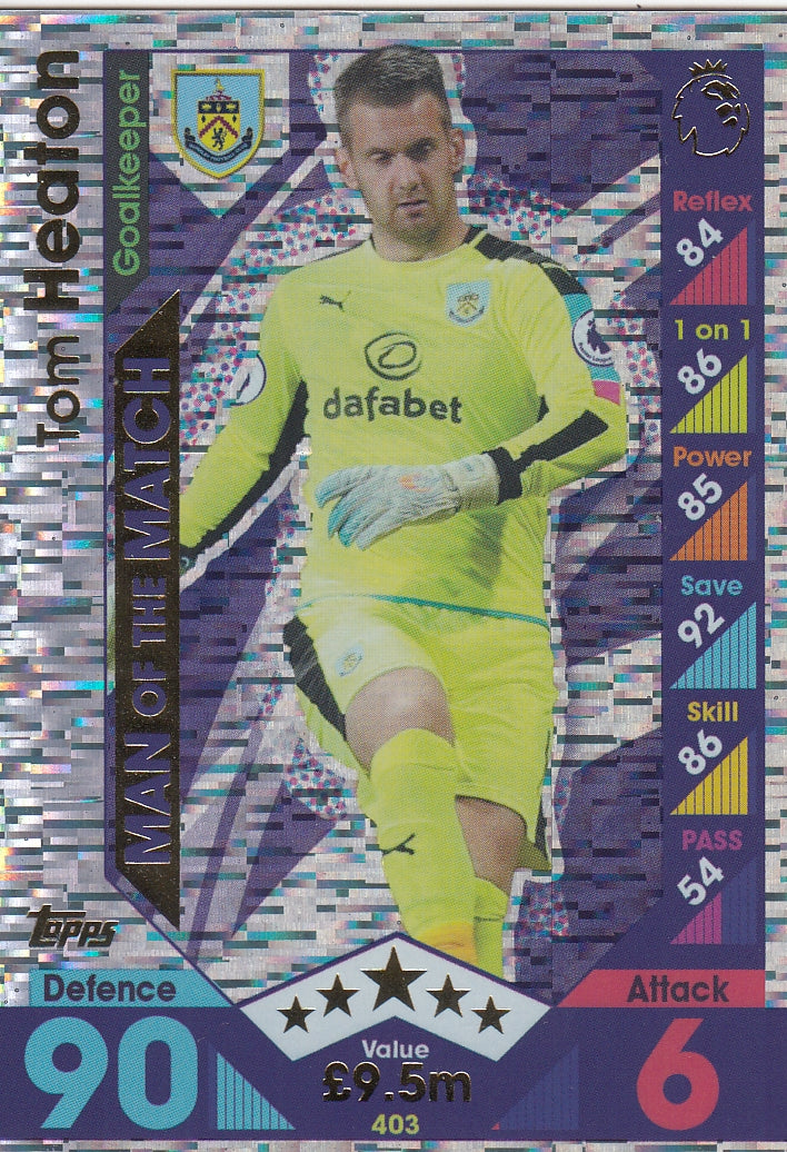 403. TOM HEATON - BURNLEY - MAN OF THE MATCH