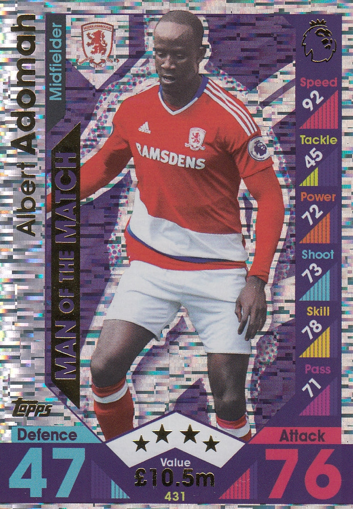 431. ALBERT ADOMAH - MIDDLESBROUGH - MAN OF THE MATCH