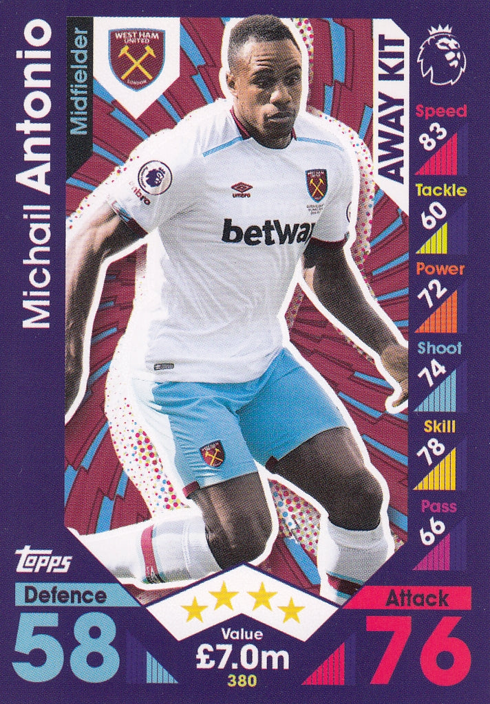 380. MICHAIL ANTONIO - WEST HAM UNITED - AWAY KIT