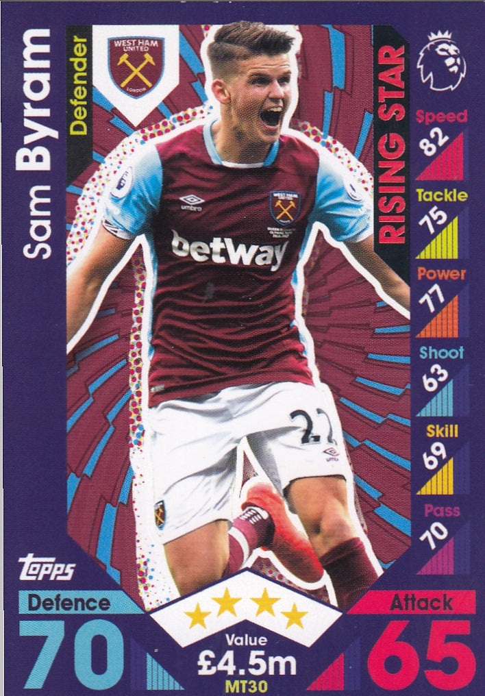 MT 30. SAM BYRAM - WEST HAM UNITED - RISING STAR