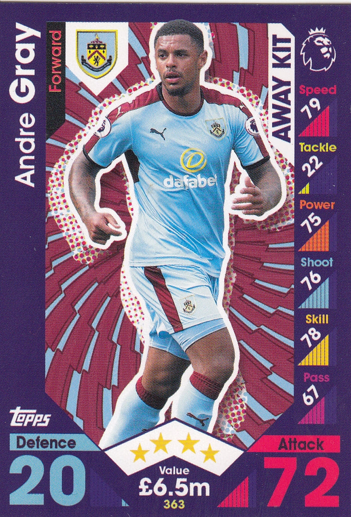 363. ANDRE GRAY - BURNLEY - AWAY KIT