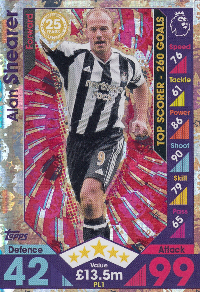 PL-01. ALAN SHEARER - NEWCASTLE UNITED - CELEBRATING 25 YEARS