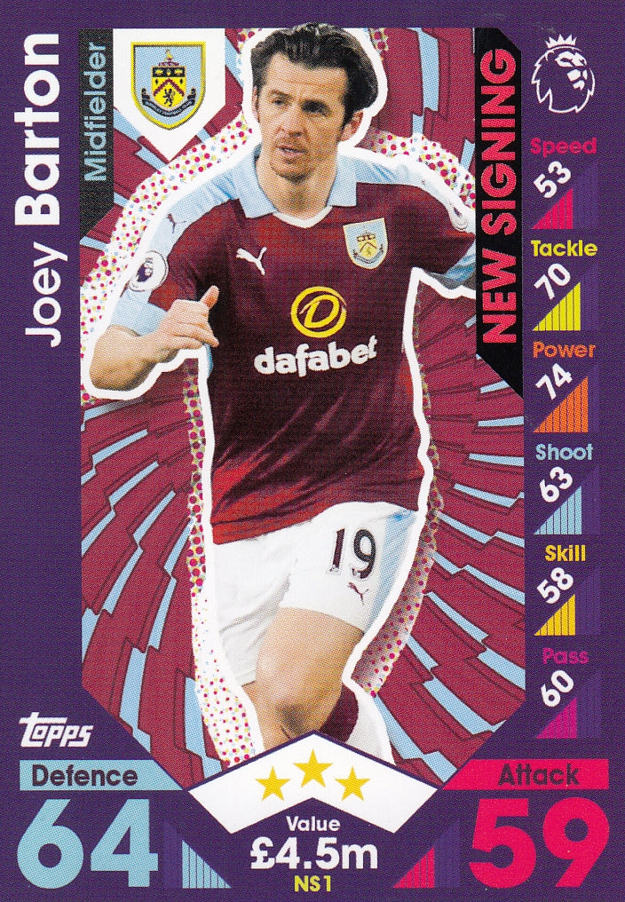 NS-01. JOEY BARTON - BURNLEY - NEW SIGNING