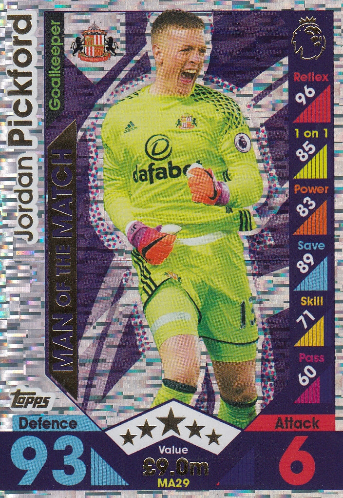 MA-29. JORDAN PICKFORD - SUNDERLAND - MAN OF THE MATCH