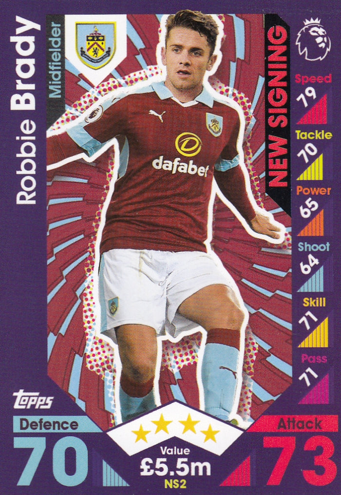 NS-02. ROBBIE BRADY - BURNLEY - NEW SIGNING