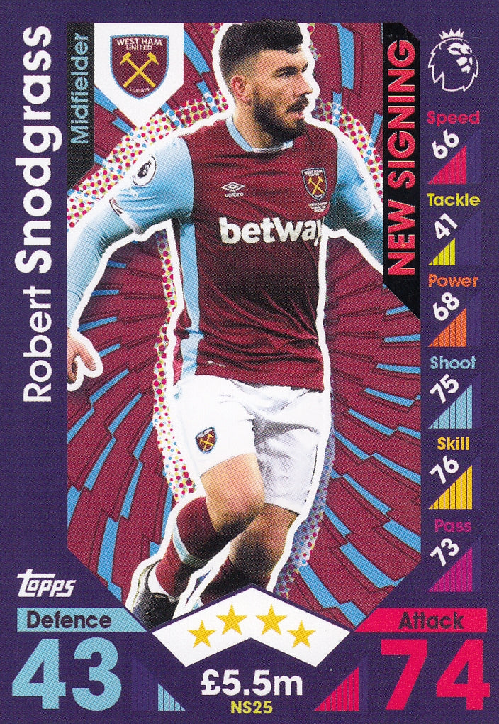 NS-25. ROBERT SNODGRASS - WEST HAM UNITED - NEW SIGNING