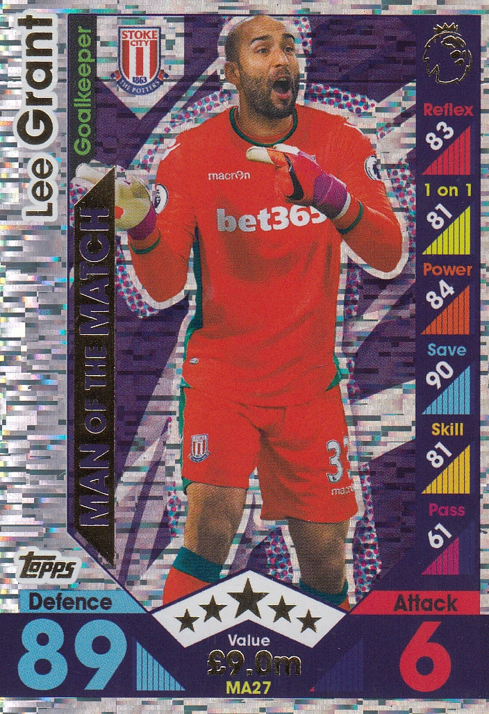 MA-27. LEE GRANT - STOKE CITY - MAN OF THE MATCH