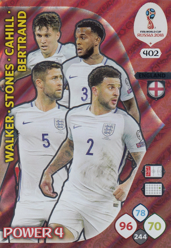 402. WALKER, STONES, CAHILL, BERTRAND - ENGLAND- POWER 4