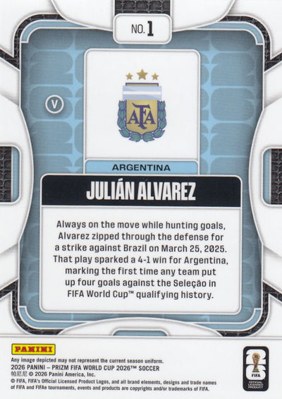 001. JULIAN ALVAREZ - ARGENTINA -  IMAGE VARIANT (V) - SHORT PRINT