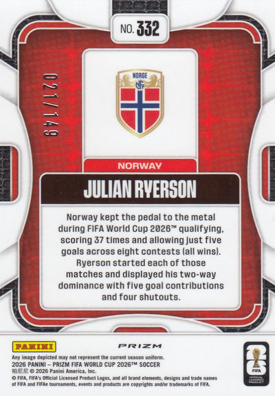 332. JULIAN RYERSON - NORWAY - TEAL DISCO PRIZM #149